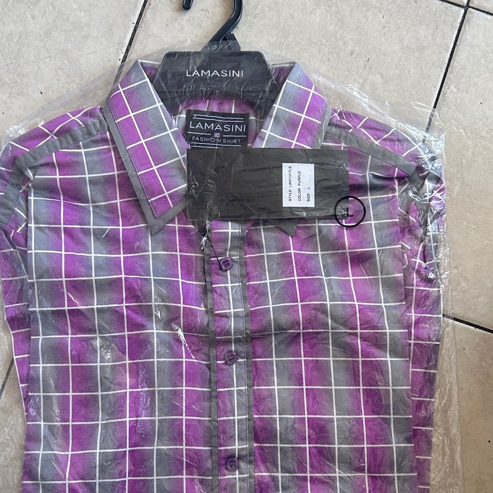 Purple Checkered Men's Shirt